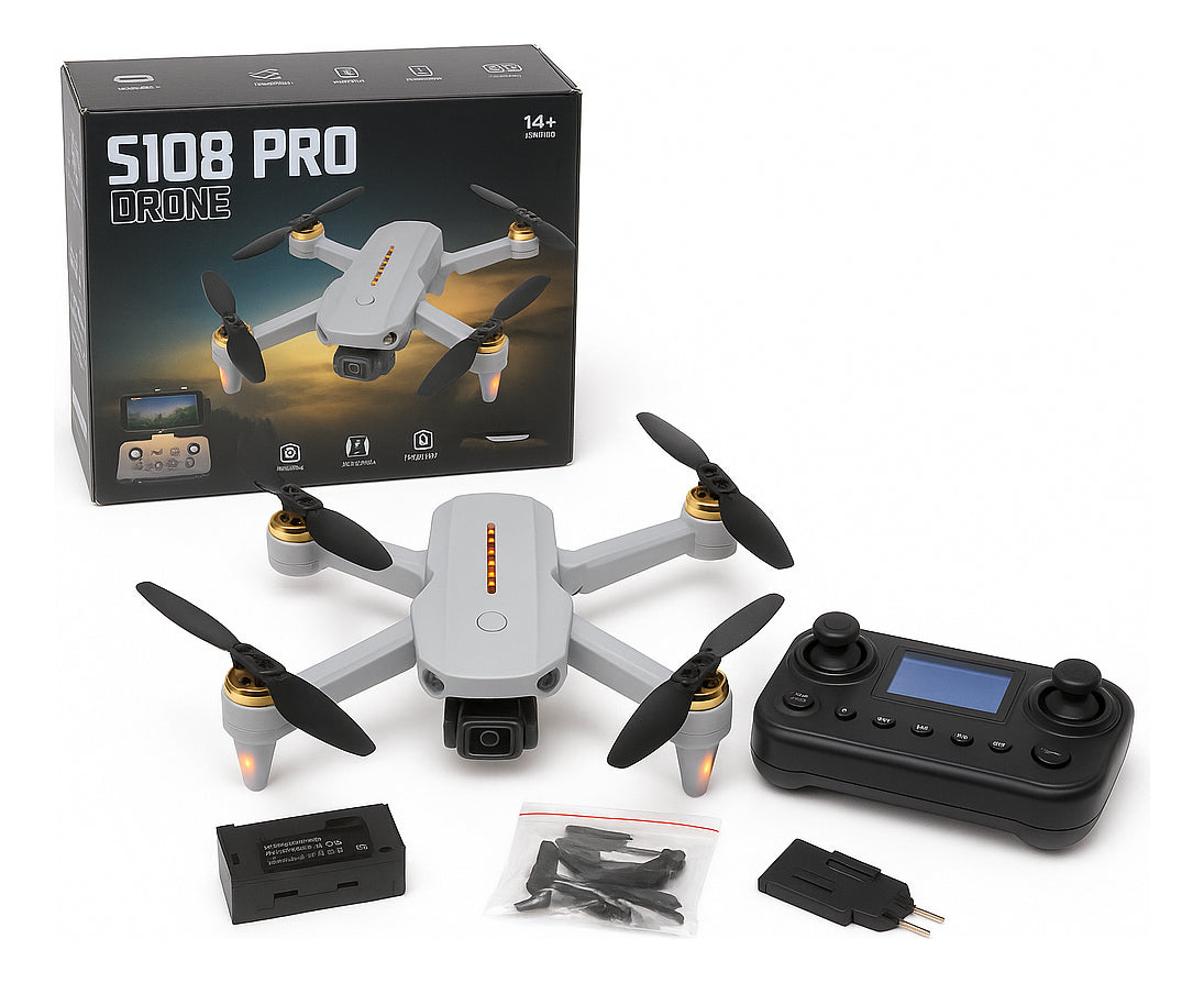 Drone S108 Pro – Portátil, Moderno e Completo para Fotos e Vídeos Aéreos