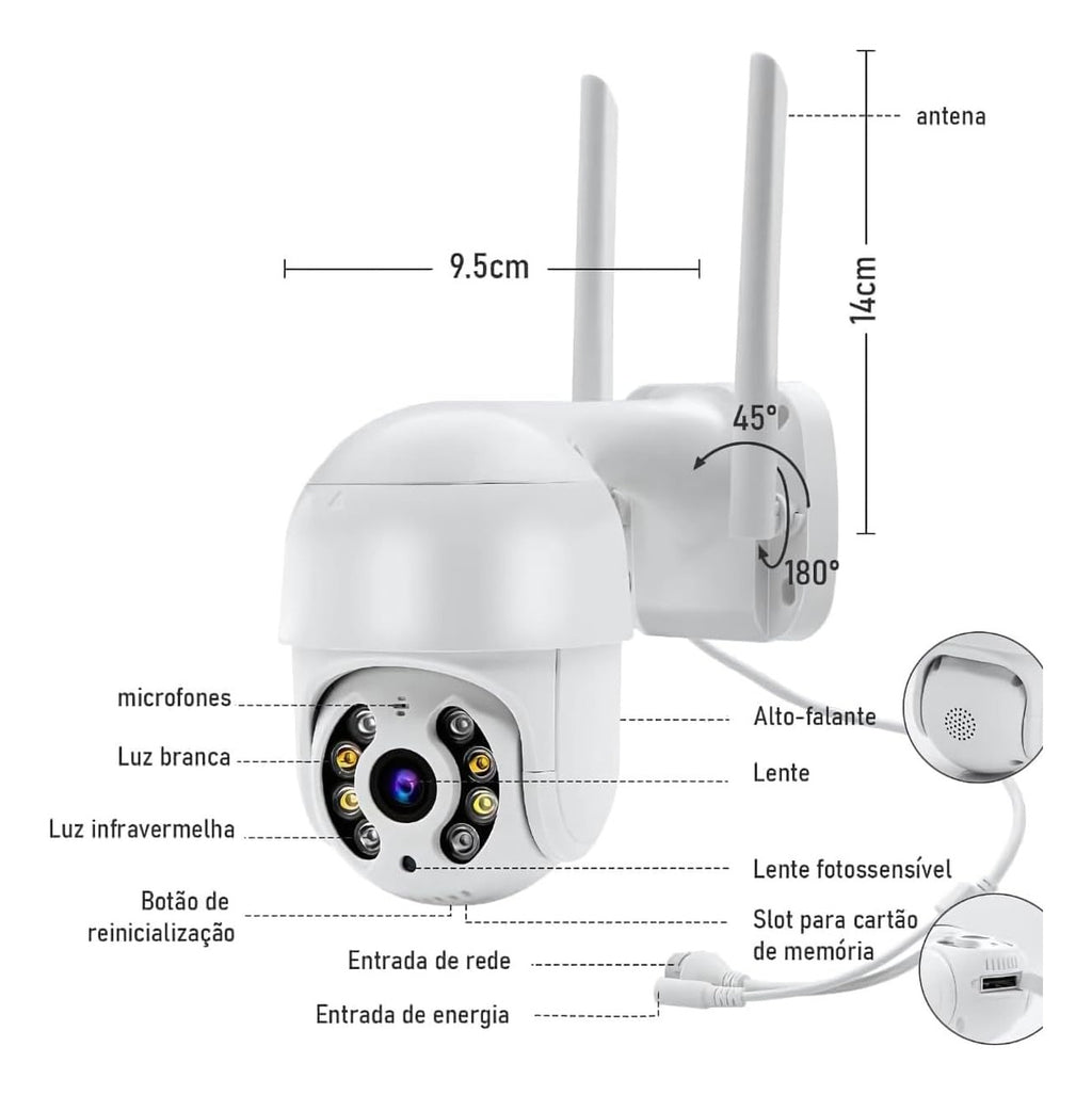 Câmera Externa Inteligente A8 – Segurança Completa, Conforto Máximo