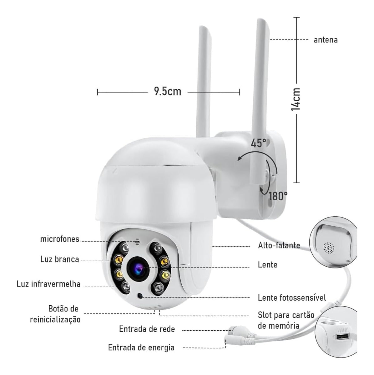 Câmera Externa Inteligente A8 – Segurança Completa, Conforto Máximo