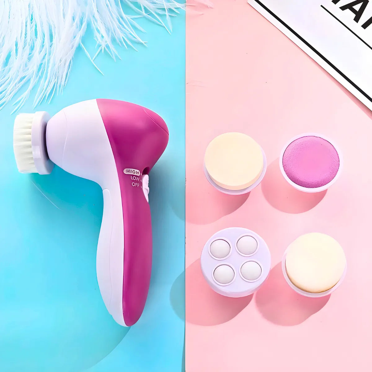 Escova de Limpeza Facial 5 em 1 – Pele Renovada Todos os Dias