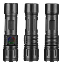 Lanterna Tática Portátil Carregamento Usb Luz Led Rgb Kapbom